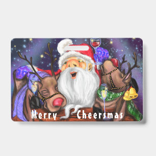 Lustiger Weihnachts-Party-Button Weihnachtsmann mi Ausweis