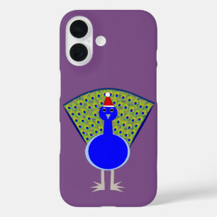Lustiger Weihnachts-Pfau iPhone 16 Hülle
