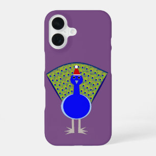 Lustiger Weihnachts-Pfau iPhone 16 Hülle