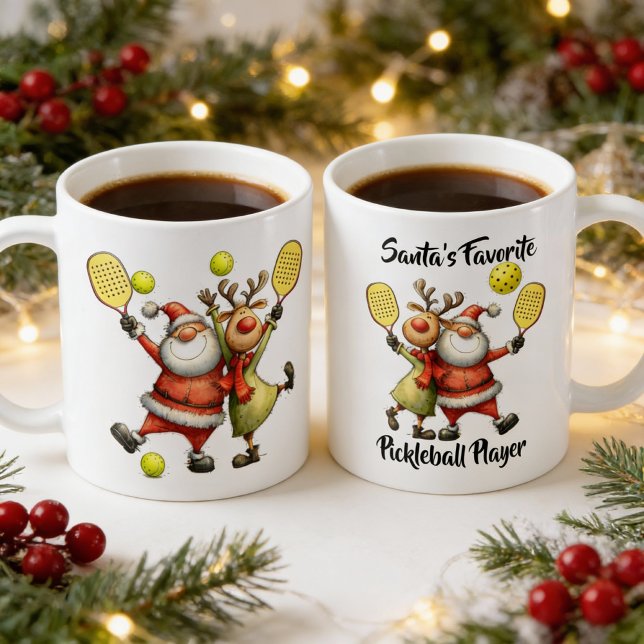 Lustiger Weihnachts-Pickleball Kaffeetasse (funny christmas pickleball mug)
