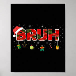 Lustiger Weihnachts-Rotkariert-Teenager-Jungs-Kind Poster