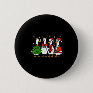 Lustiger Weihnachts-Santa-Gans-Alberner-Merry-Goos Button