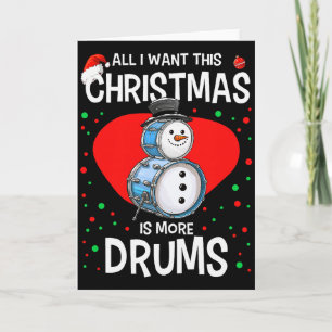 Lustiger Weihnachts-Schneemann-Schlagzeuger Tromme Karte