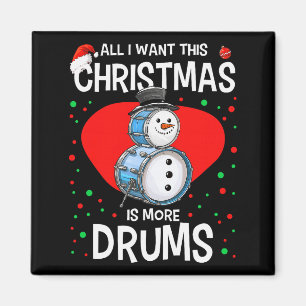 Lustiger Weihnachts-Schneemann-Schlagzeuger Tromme Magnet