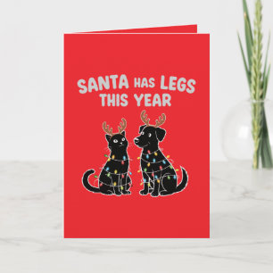 Lustiger Weihnachts-Tier-Humor Santa hat Beine d Karte