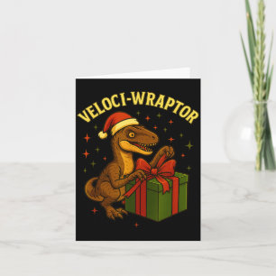 Lustiger Weihnachts-Velociraptor-Wortspiel Veloci- Karte