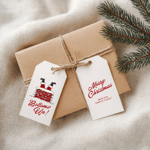 Lustiger Weihnachts-Verpackungsakzent Santa Bottom Geschenkanhänger