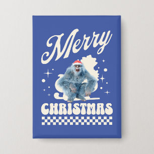 Lustiger Weihnachts-Yeti-Feiertags-Humor Button
