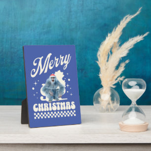 Lustiger Weihnachts-Yeti-Feiertags-Humor Fotoplatte