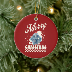 Lustiger Weihnachts-Yeti-Feiertags-Humor Keramik Ornament