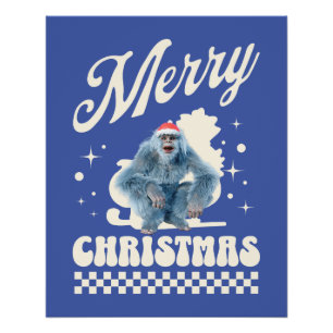 Lustiger Weihnachts-Yeti-Feiertags-Humor Poster