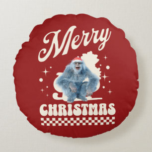 Lustiger Weihnachts-Yeti-Feiertags-Humor Rundes Kissen