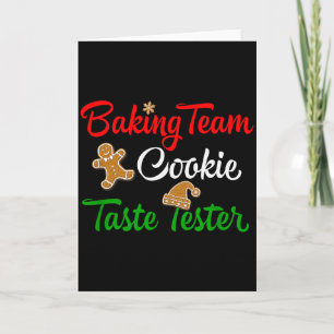 Lustiger Weihnachtsback-Team-Keks-Verkostungsteste Karte