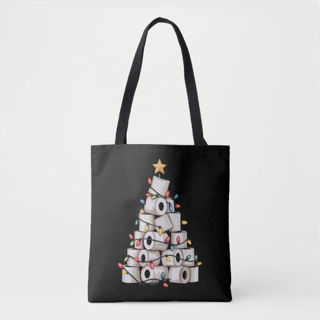Lustiger Weihnachtsbadezimmer-Klopapierbaum Humor (Vorderseite)