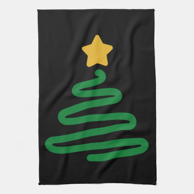 Lustiger Weihnachtsbaum Geschirrtuch (Vertikal)