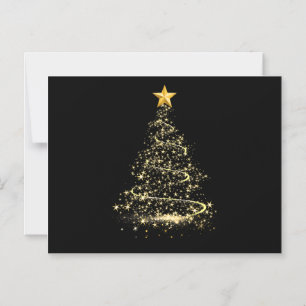 Lustiger Weihnachtsbaum in Gold Frohe Weihnachten Magneteinladung