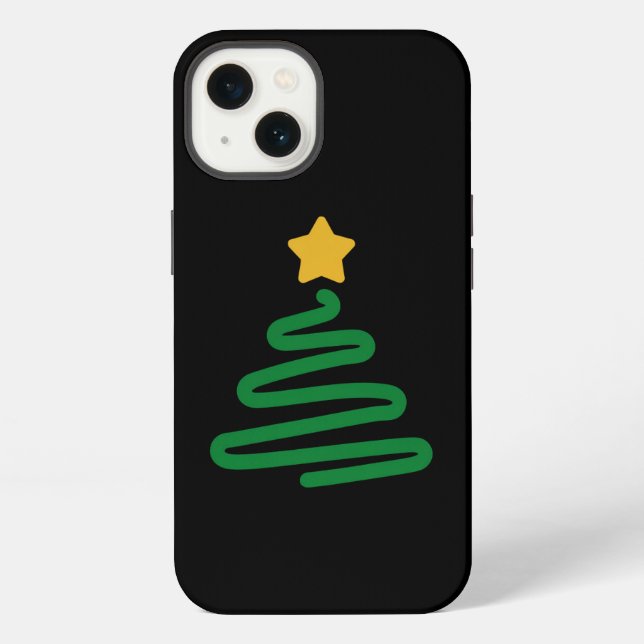 Lustiger Weihnachtsbaum iPhone Hülle (Rückseite)