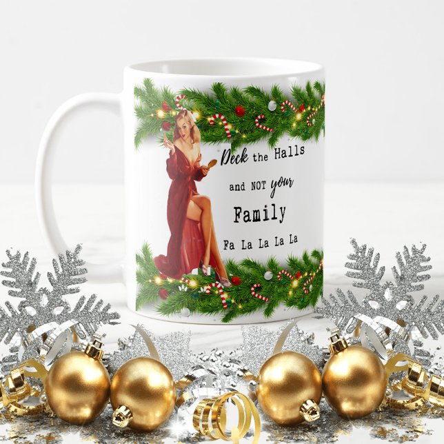 Lustiger Weihnachtsbecher Beste Freundin "Deck the Kaffeetasse (Von Creator hochgeladen)