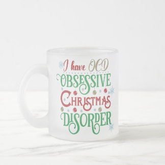 Lustiger Weihnachtsbecher mit froher Weihnachtsbot Mattglastasse