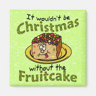Lustiger WeihnachtsCartoon-Fruchtkuchen Magnet
