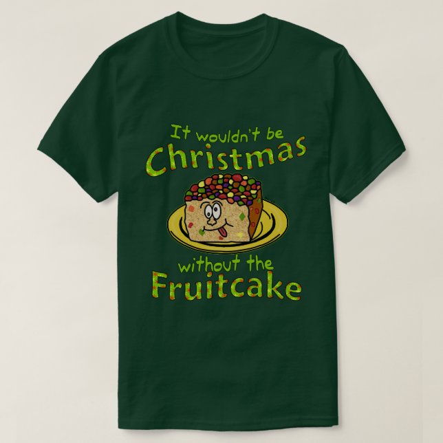 Lustiger WeihnachtsCartoon-Fruchtkuchen-Spaß v2 T-Shirt (Design vorne)