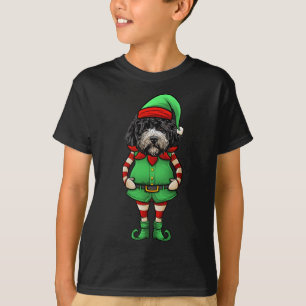 Lustiger Weihnachtself Portugiesischer Wasserhund T-Shirt