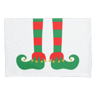 Lustiger Weihnachtselfen-Fuß-Kissenbezug für das S Kissenbezug