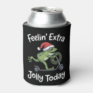 Lustiger Weihnachtsfrosch fühlt sich heute besonde Dosenkühler