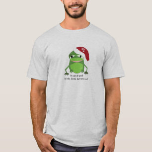 Lustiger Weihnachtsfrosch mit Spruch T-Shirt