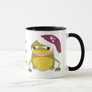 Lustiger Weihnachtsfrosch mit Spruch Tasse