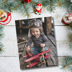 Lustiger Weihnachtsgruß mit Foto eines Jungen Pilo Postkarte