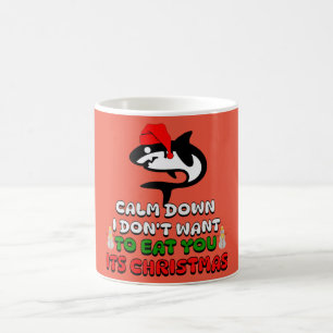 lustiger Weihnachtshai niedlich Kaffeetasse