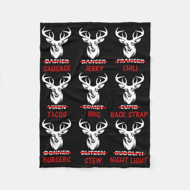 Lustiger Weihnachtshirsch-Bogenjagd-Weihnachtsmann Fleecedecke (Vorderseite)
