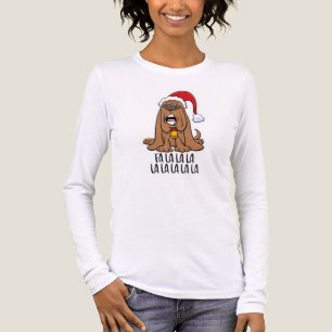Lustiger Weihnachtshund singt „Fa La La“  Tri-Blend Shirt