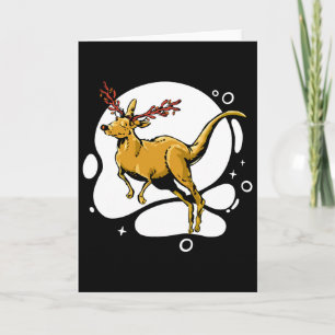 Lustiger Weihnachtskanguru Rentier Australien Männ Karte