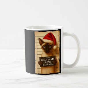 Lustiger Weihnachtskatze- Süße Siam-Santa-Hut Tee Kaffeetasse