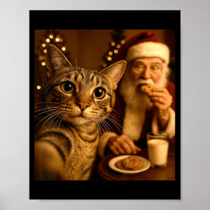 Lustiger Weihnachtskatzen-Selfie-Meme mit dem Weih Poster