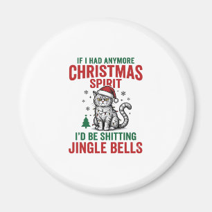 Lustiger Weihnachtskatzengeist Vintage-Stich-Desig Magnet