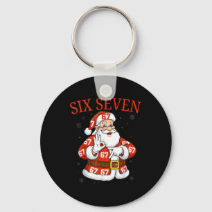 Lustiger Weihnachtsmann 67 Six Seven Meme Weihnach Schlüsselanhänger