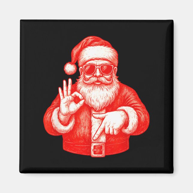 Lustiger Weihnachtsmann 6 7 Meme-Design _ Weihnach Magnet (Vorne)