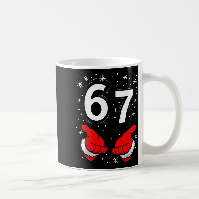 Lustiger Weihnachtsmann 6 7 Meme Sechs Sieben Weih Kaffeetasse (Rechts)