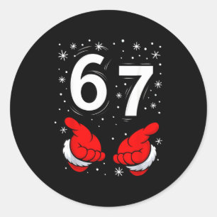 Lustiger Weihnachtsmann 6 7 Meme Six Seven Weihnac Runder Aufkleber