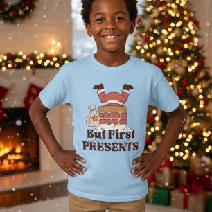 Lustiger Weihnachtsmann, aber zuerst Geschenke Kin T-Shirt