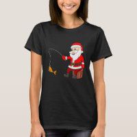 Lustiger Weihnachtsmann-Angler-Weihnachtsfisch-Wor