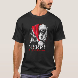 Lustiger Weihnachtsmann Aussie Australian Shepherd T-Shirt