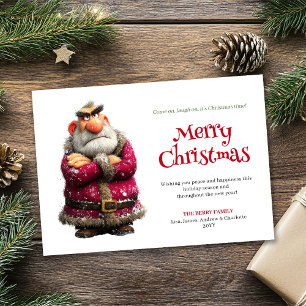 Lustiger Weihnachtsmann benutzerdefiniert lustiger Feiertagskarte