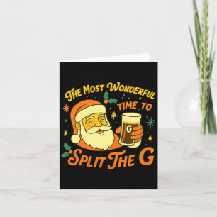 Lustiger Weihnachtsmann-Bier-Weihnachten Split The Karte
