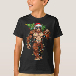 Lustiger Weihnachtsmann Bigfoot Weihnachtsbaum Chr T-Shirt
