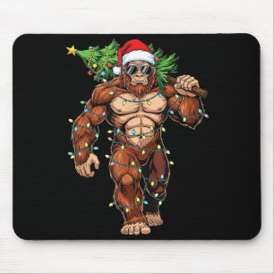 Lustiger Weihnachtsmann Bigfoot Weihnachtsbaum Wei Mousepad
