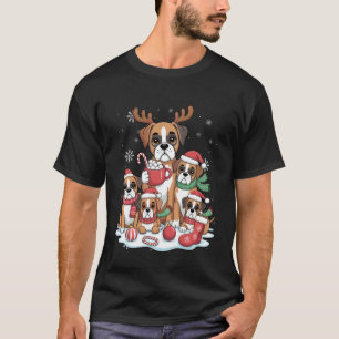 Lustiger Weihnachtsmann Boxer Hunde Weihnachten Xm T-Shirt